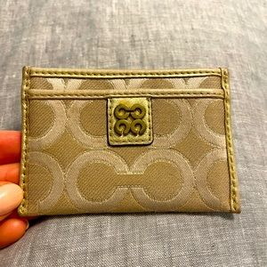 Coach Gold logo print 4-slot Card Holder